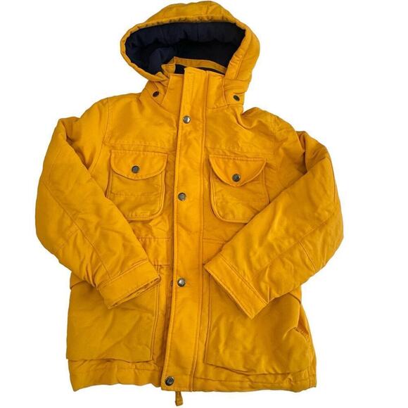 Gap Kids Coat Warm Jacket Removable Hood Yellow Size M